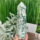 Moss Agate Tower Healing Crystal Generator 962g 203mm