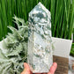 Moss Agate Tower Healing Crystal Generator 1170g 181mm