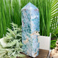 Blue Moss Agate Tower Rare Healing Crystal Generator 3776g 299mm