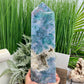 Blue Moss Agate Tower Rare Healing Crystal Generator 3776g 299mm