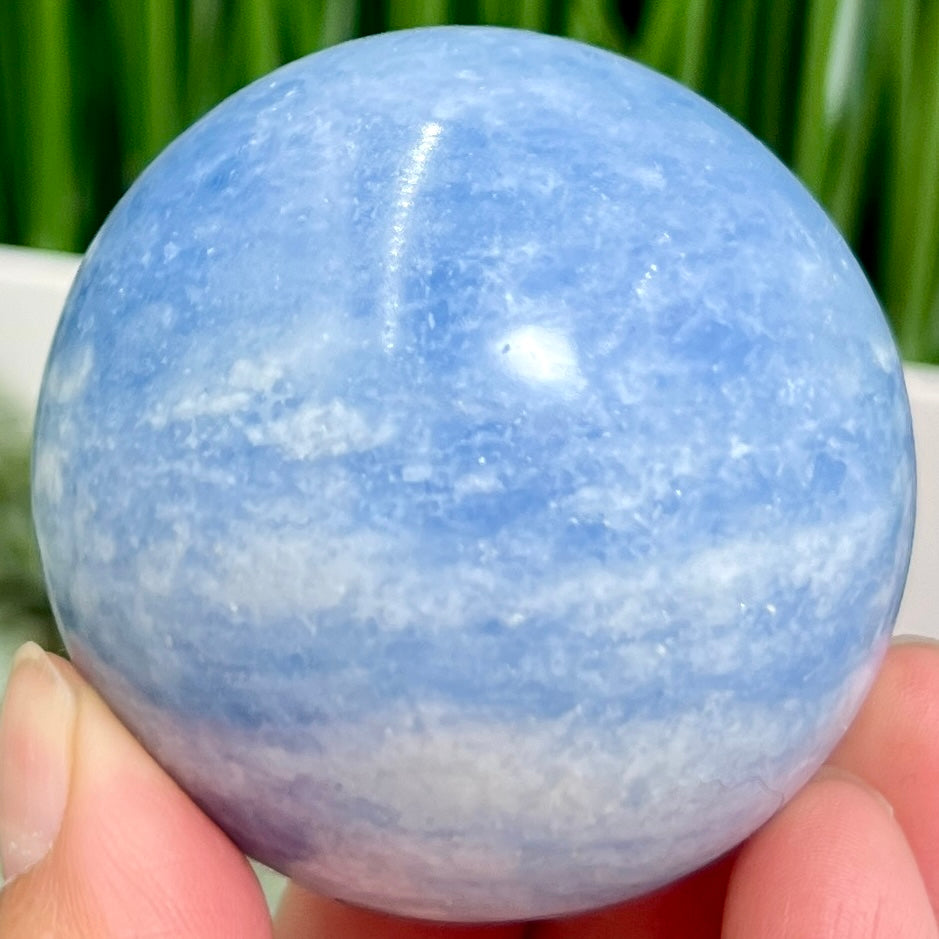 Blue Calcite Sphere Healing Crystal Ball 292g 58mm