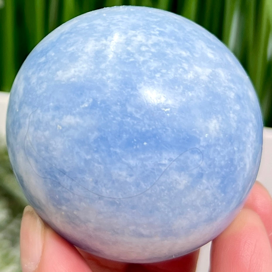 Blue Calcite Sphere Healing Crystal Ball 292g 58mm