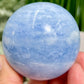 Blue Calcite Sphere Healing Crystal Ball 374g 64mm