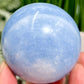 Blue Calcite Sphere Healing Crystal Ball 374g 64mm