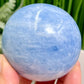 Blue Calcite Sphere Healing Crystal Ball 416g 66mm