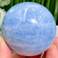 Blue Calcite Sphere Healing Crystal Ball 416g 66mm