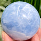 Blue Calcite Sphere Healing Crystal Ball 504g 71mm