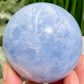 Blue Calcite Sphere Healing Crystal Ball 504g 71mm