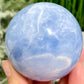 Blue Calcite Sphere Healing Crystal Ball 504g 71mm