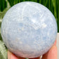 Blue Calcite with Galena Sphere Healing Crystal Ball 778g 82mm