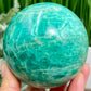 Amazonite Sphere Flashy Healing Crystal Ball 864g 86mm