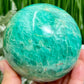 Amazonite Sphere Flashy Healing Crystal Ball 864g 86mm