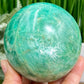 Amazonite Sphere Flashy Healing Crystal Ball 864g 86mm