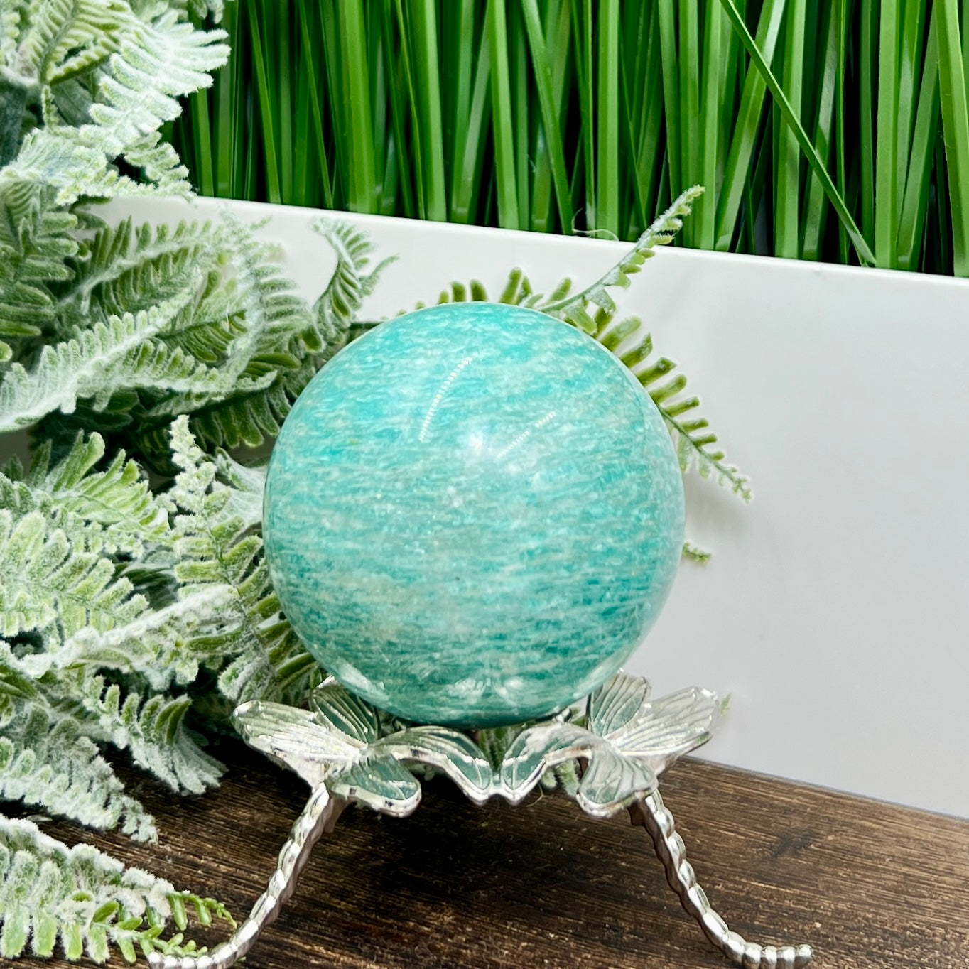 Amazonite Sphere Healing Crystal Ball 376g 65mm