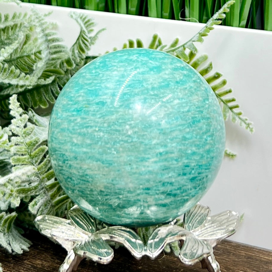 Amazonite Sphere Healing Crystal Ball 376g 65mm