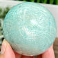 Amazonite with Smoky Quartz Flashy Sphere Healing Crystal Ball 298g 61mm