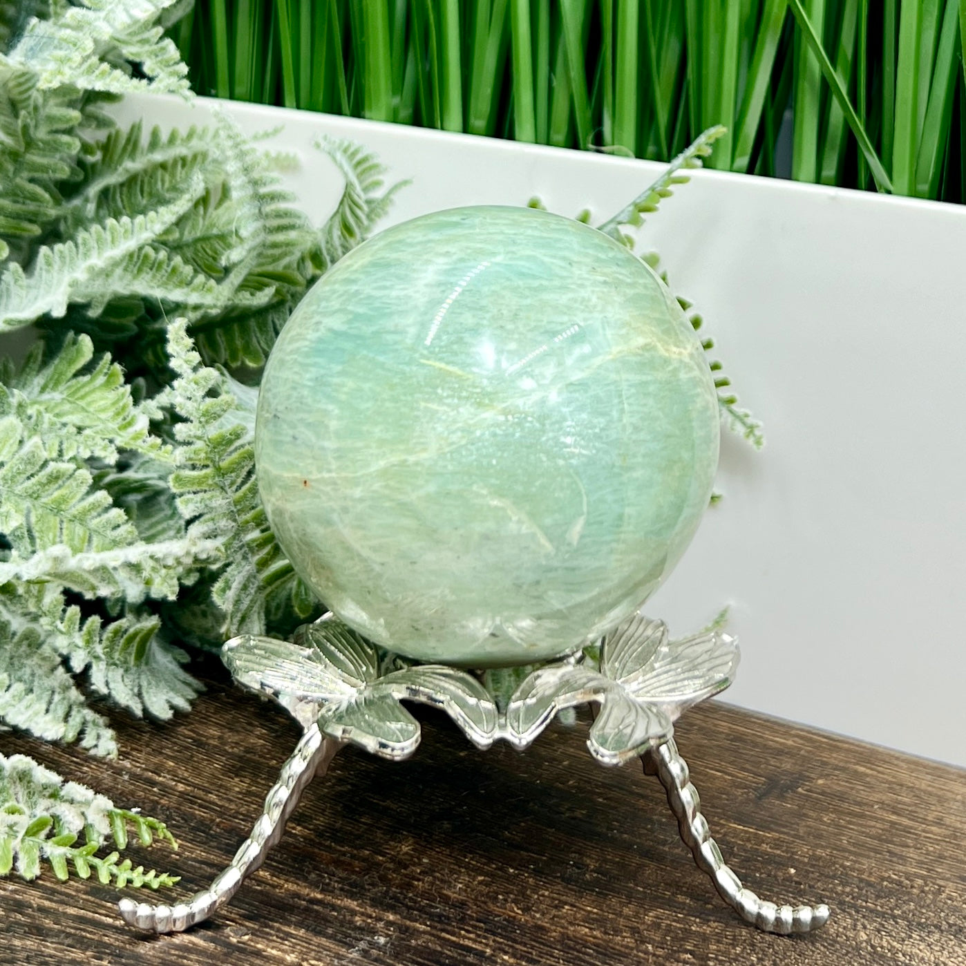 Amazonite Sphere Healing Crystal Ball 402g 67mm