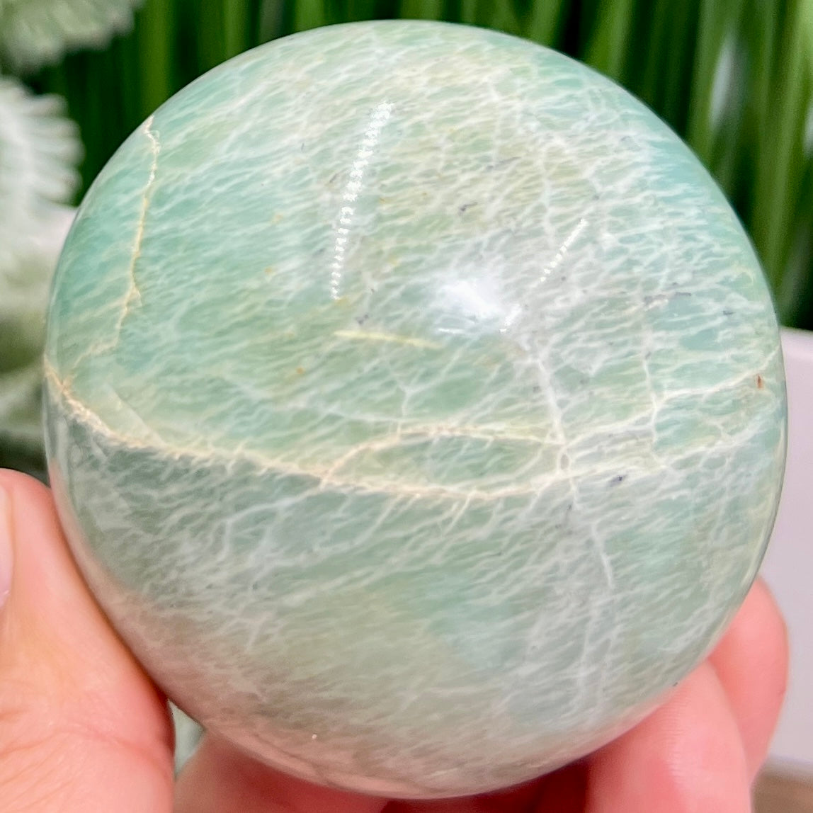 Amazonite Sphere Healing Crystal Ball 402g 67mm