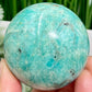 Amazonite with Smoky Quartz Sphere Healing Crystal Ball 296g 60mm