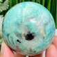 Amazonite with Smoky Quartz Sphere Healing Crystal Ball 296g 60mm