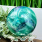 Snowflake Feather Fluorite Blue Green Purple Flashy Sphere Crystal Ball 764g 77mm