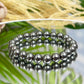 Hematite Crystals Bracelets Wearable Gemstones Elastic 7-8mm Beads 16.5cm