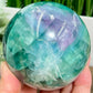 Snowflake Feather Fluorite Blue Green Purple Flashy Sphere Crystal Ball 764g 77mm