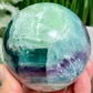 Snowflake Feather Fluorite Blue Green Purple Flashy Sphere Crystal Ball 804g 79mm