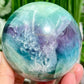 Snowflake Feather Fluorite Blue Green Purple Flashy Sphere Crystal Ball 804g 79mm