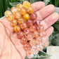 Clear Golden Healer Fire Quartz Hematoid Crystals Bracelets Wearable Gemstones Elastic 9-10mm Beads 17.5cm