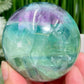 Fluorite Blue Green Purple Flashy Sphere Healing Crystal Ball 416g 63mm