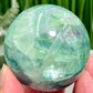 Fluorite Blue Green Purple Flashy Sphere Healing Crystal Ball 416g 63mm