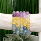 Fluorite Purple Blue Yellow Green Crystals Bracelets Wearable Gemstones Elastic 9-10mm Beads 16cm