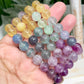 Fluorite Purple Blue Yellow Green Crystals Bracelets Wearable Gemstones Elastic 9-10mm Beads 16cm