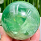 Fluorite Green Flashy Sphere Healing Crystal Ball 410g 63mm