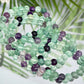 Fluorite Purple Green Crystals Bracelets Wearable Gemstones Elastic 7-8mm Beads 16cm