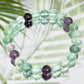 Fluorite Purple Green Crystals Bracelets Wearable Gemstones Elastic 7-8mm Beads 16cm