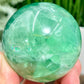 Fluorite Green Flashy Sphere Healing Crystal Ball 336g 59mm