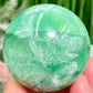 Fluorite Green Flashy Sphere Healing Crystal Ball 336g 59mm