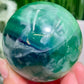 Fluorite Purple Green Flashy Sphere Healing Crystal Ball 352g 60mm