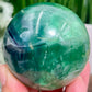 Fluorite Purple Green Flashy Sphere Healing Crystal Ball 352g 60mm