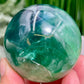 Fluorite Purple Green Flashy Sphere Healing Crystal Ball 352g 60mm