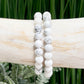 Howlite Crystals Bracelets Wearable Gemstones Elastic 8mm Beads 16cm