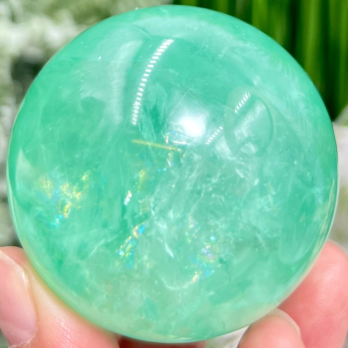 Fluorite Green Sphere Healing Crystal Ball 272g 55mm