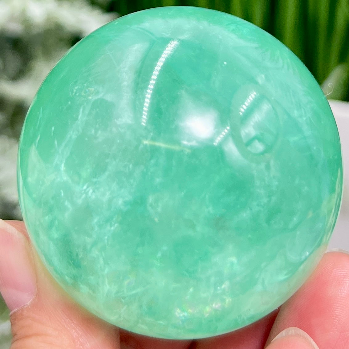 Fluorite Green Sphere Healing Crystal Ball 272g 55mm