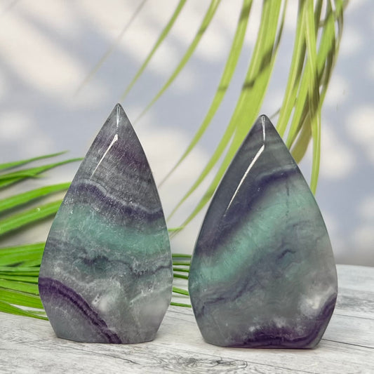 Fluorite Flames Free Form Crystal Carving Australian Seller