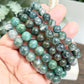 Moss Agate Crystals Bracelets Wearable Gemstones Elastic Various Beads Sizes