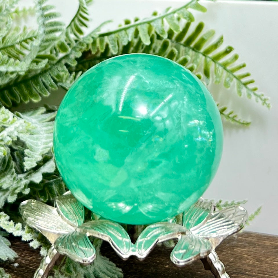 Fluorite Green Sphere Healing Crystal Ball 296g 56mm