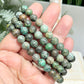 African Turquoise Crystals Bracelets Wearable Gemstones Elastic 8mm Beads 16cm