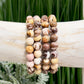 Chocolate Jasper Crystals Bracelets Wearable Gemstones Elastic 8mm Beads 16cm